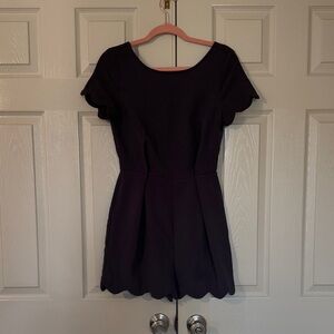 Elegant dark gray Scalloped Hem romper size small
